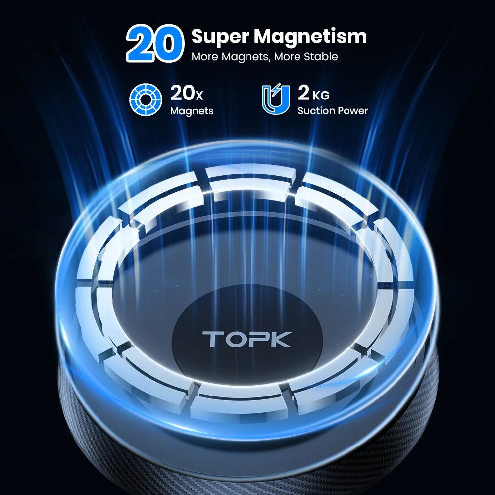 TOPK Universal Car Phone Holder Magnetic for Magsafe 360° Rotation Car Mount for Air Vent & Dashboard Windshield for All Phones