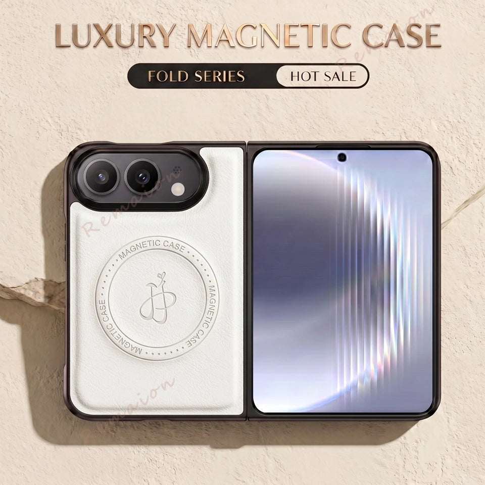 New 18 Fold Leather Magnetic Phone Case For iPhone Fold 18 DUO 18Fold Magsafe Luxury Ring Shockproof Protector Cover 18DUO