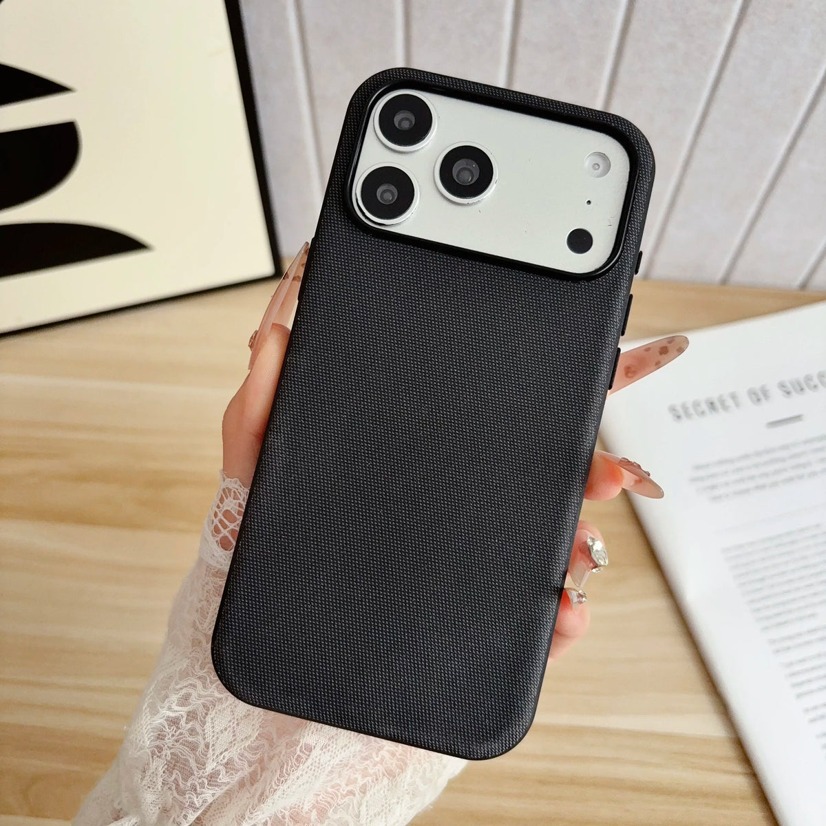 For Magsafe Magnetic Leather Phone Case For iPhone 18 17 16 15 14 13 12 Pro Max Premium Tech Woven Shockproof Solid Color Cover