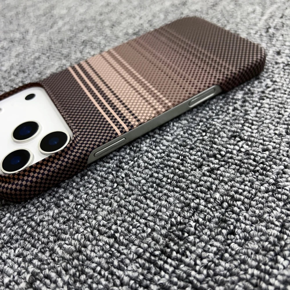 Frameless Carbon Fiber Kevlar For Magsafe Magnetic Phone Case For iPhone 17 Air 16 15 14 13 12 Plus 17 Pro Max PC Texture Cover