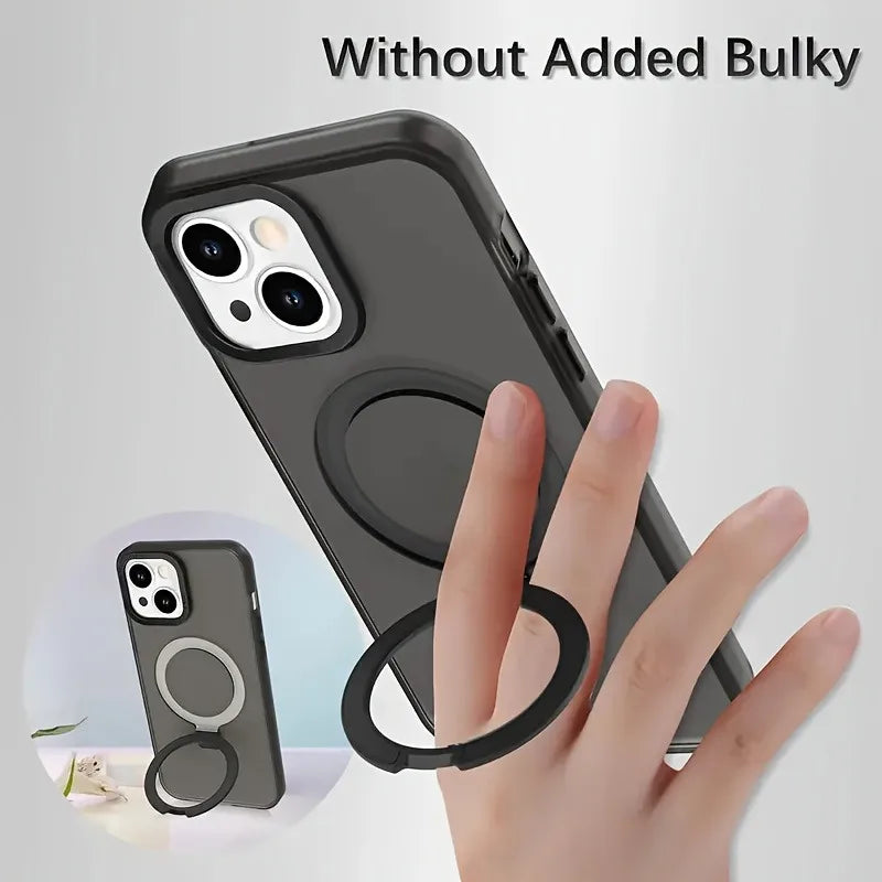 Luxury Magnetic Holder Armor Shockproof Wireless Charging Phone Case for iPhone 18 17 16 15 14 13 12 11 Pro Max Air Cases Cover