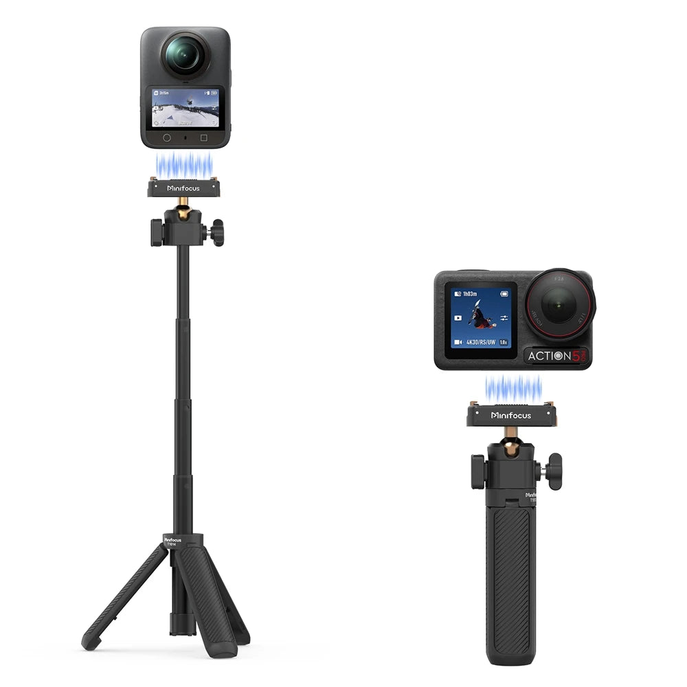 Mini Extension Tripod with Magnetic Quick Release For DJI Osmo Action 5 Pro/4/3, Osmo 360, 2-in-1 Extendable Selfie Stick Tripod