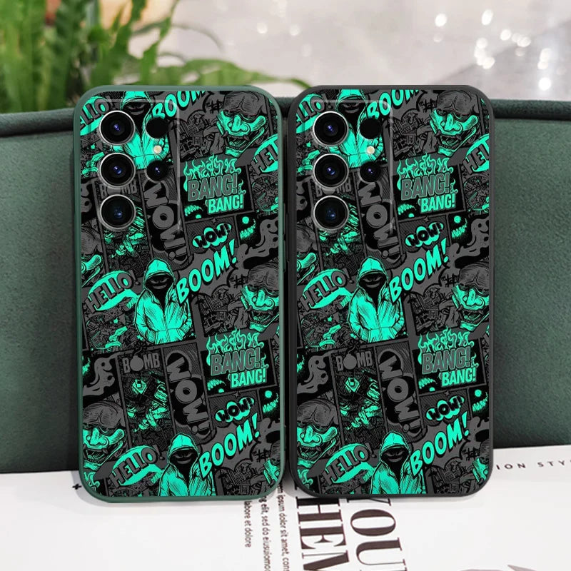 Blackened Clown Phone Case For Samsung Galaxy S25 S24 S23 S22 S21 S20 S10 S10E S9 Ultra Plus FE Note 20 Ultra 10 9 Plus Cover