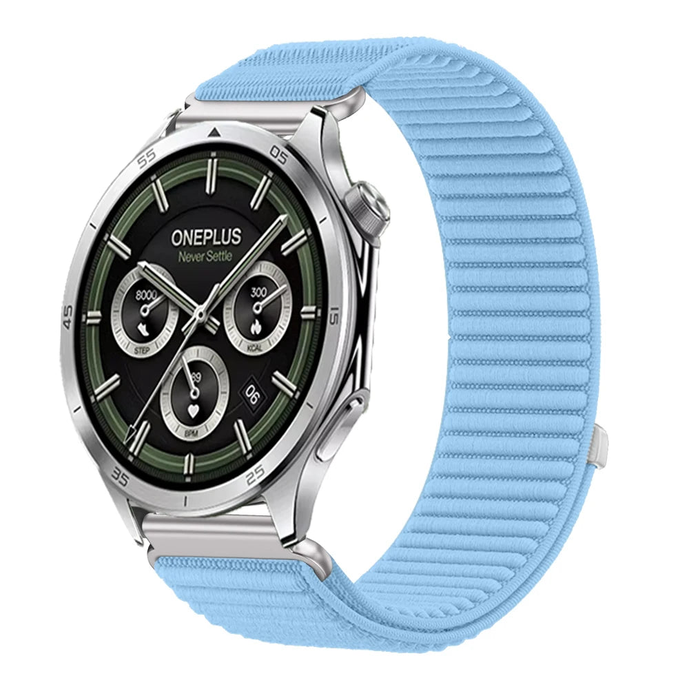 18mm 22mm Wave Nylon Strap for Oneplus Watch 3 43mm 46mm/4 3 Lite/2/2R Sport Wristband for OPPO Watch S/X2/3/Huawei GT6 5 4 Band