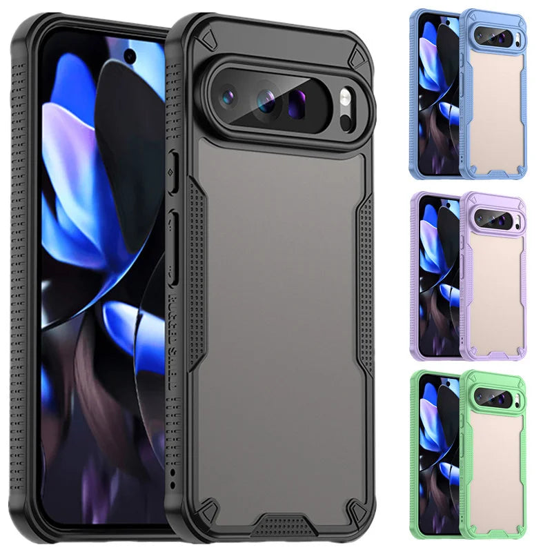 Luxury Matte Hybrid Rugged Protective Cover For Google Pixel 10 9 Pro XL 8 Pro 9A 8A Simple Case Shockproof Coque Fundas Capa