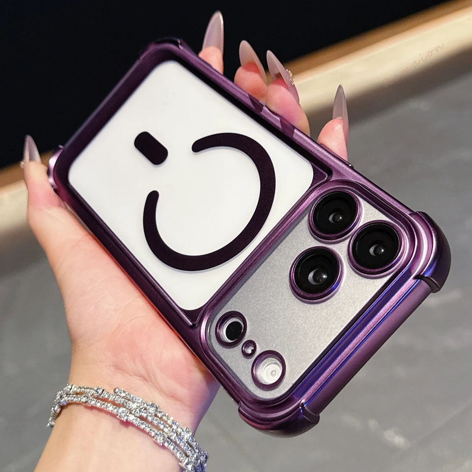 Luxury Magnetic Phone Case For iPhone 18 17 16 15 14 13 Pro Max Air 16 15 14 Plus 16Pro 17Pro Magsafe Shockproof Protector Cover