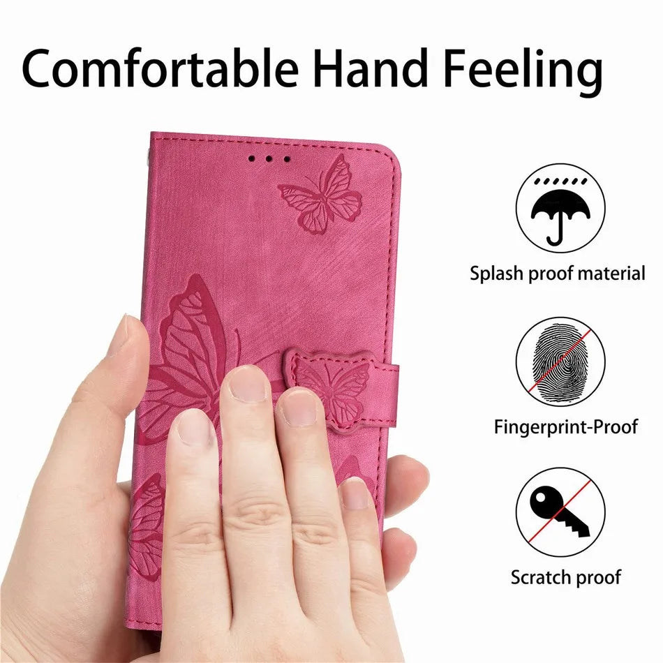 Girl Wallet Case For Apple iPhone 6Plus 17 16 16E 15 14 13 12 Pro Max Mini 6 7 8 Plus SE 2020 Cute Butterfly Phone Protect Cover