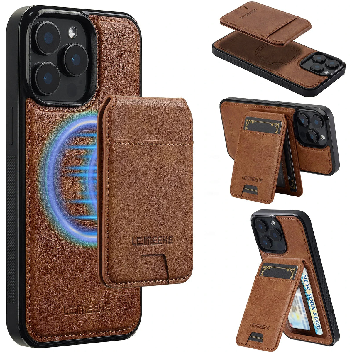 Detachable Magnetic 2 In 1 Leather Case For iPhone 18 17 16 15 14 13 12 11 Pro XS Max 17E Air XR 8 7 Plus SE Cards Pocket Cover