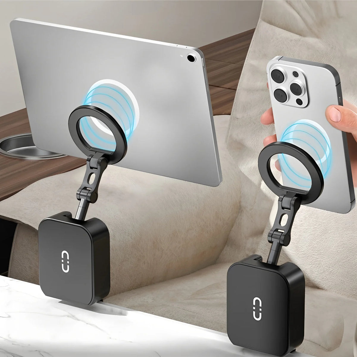 SP668 Magnetic Phone Holder Rotating Folding Electric Vacuum Suction Mag Stand For Car Navigation Gym Kitchen Streaming Bracket