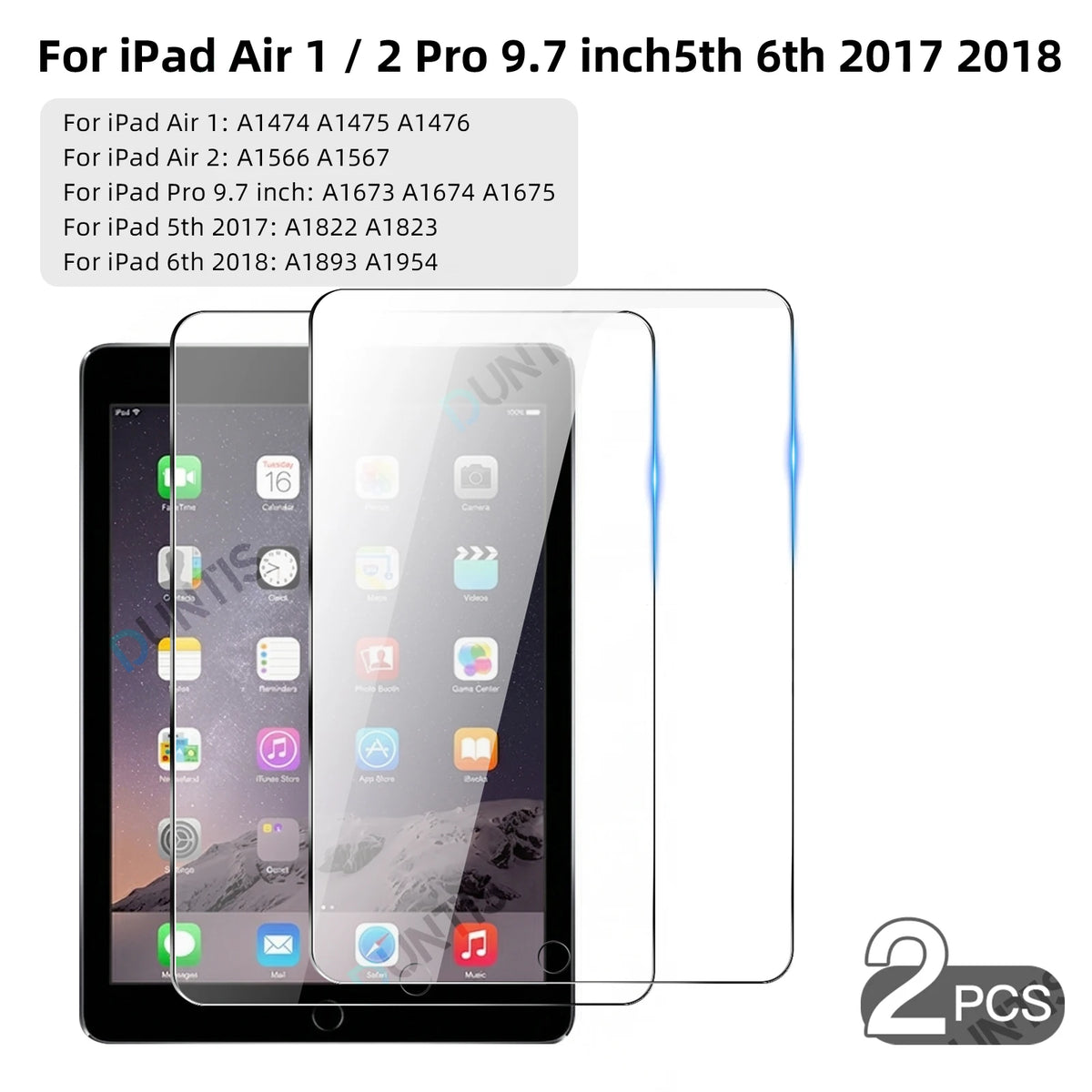 2Pcs Tempered Glass Screen Protector For iPad Pro Air 13 11 12.9 2025 M5 M4 M3 M2 Air 5 4 10th 9th Generation Mini 6 7 HD Film