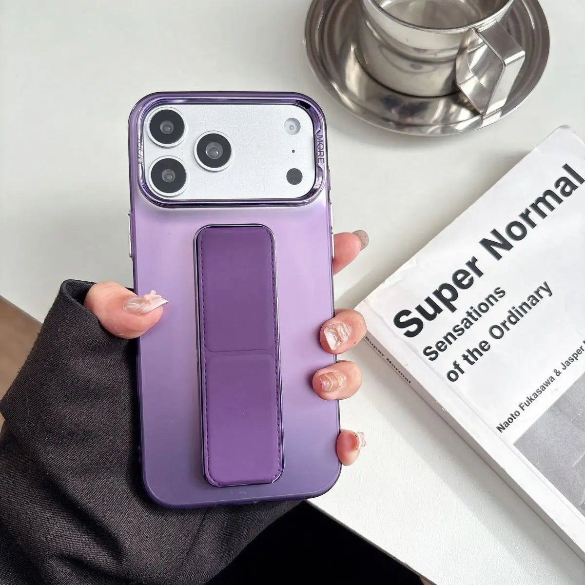 For iPhone 17 16 15 14 13 Pro Max Case Wrist Strap Magnetic Stand Kickstand PC Hard Protective Case for iPhone12 Support Cover
