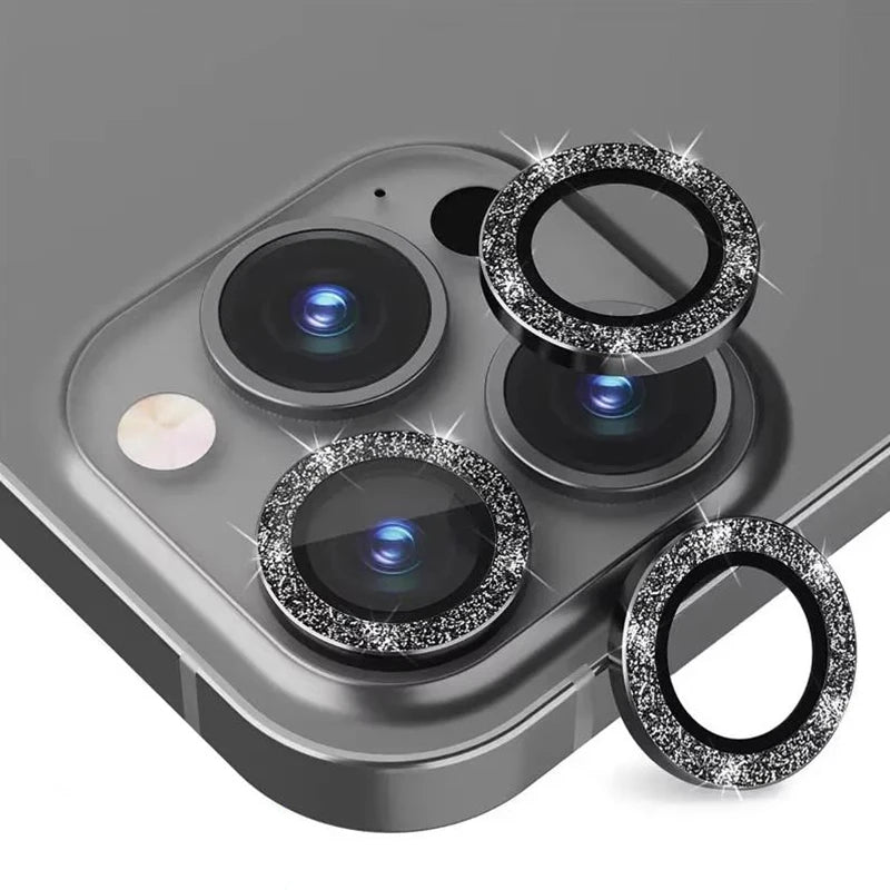 Glitter Camera Lens Protector Cover for iPhone 17 18 Pro Max 16 15 13 11 14 15 Plus 12 Mini Tempered Glass Protection Lens Film