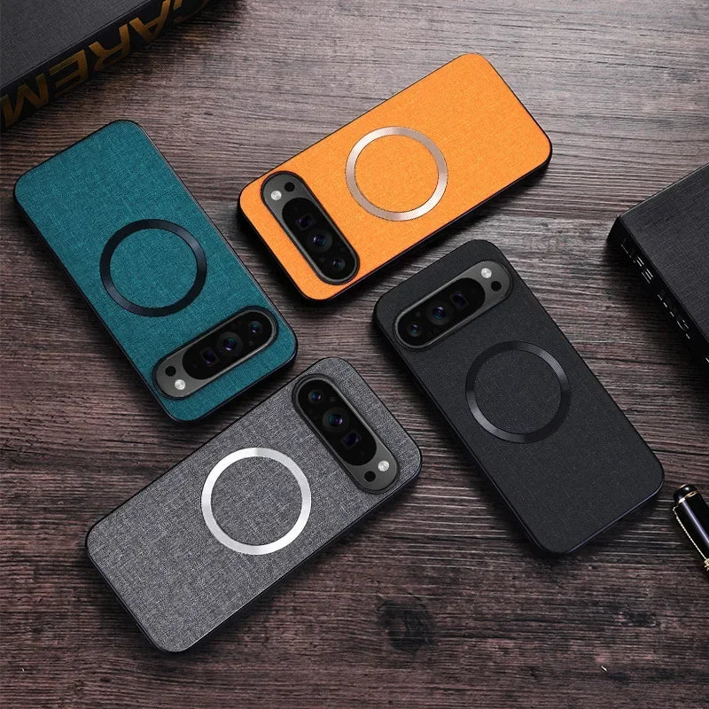 Premium Fabric Shockproof Phone Case For Google Pixel 11 10 9 8 7 Pro 10A 9A 8A 7A XL Compatible MagSafe Magnetic Charging Cover