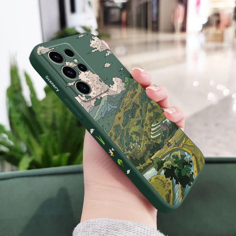 Pastoral Scenery Phone Case For Samsung Galaxy S25FE S24 S23 S22 S21 S20 S10 S10E S9 Ultra Plus FE Note 20 Ultra 10 9 Plus Cover