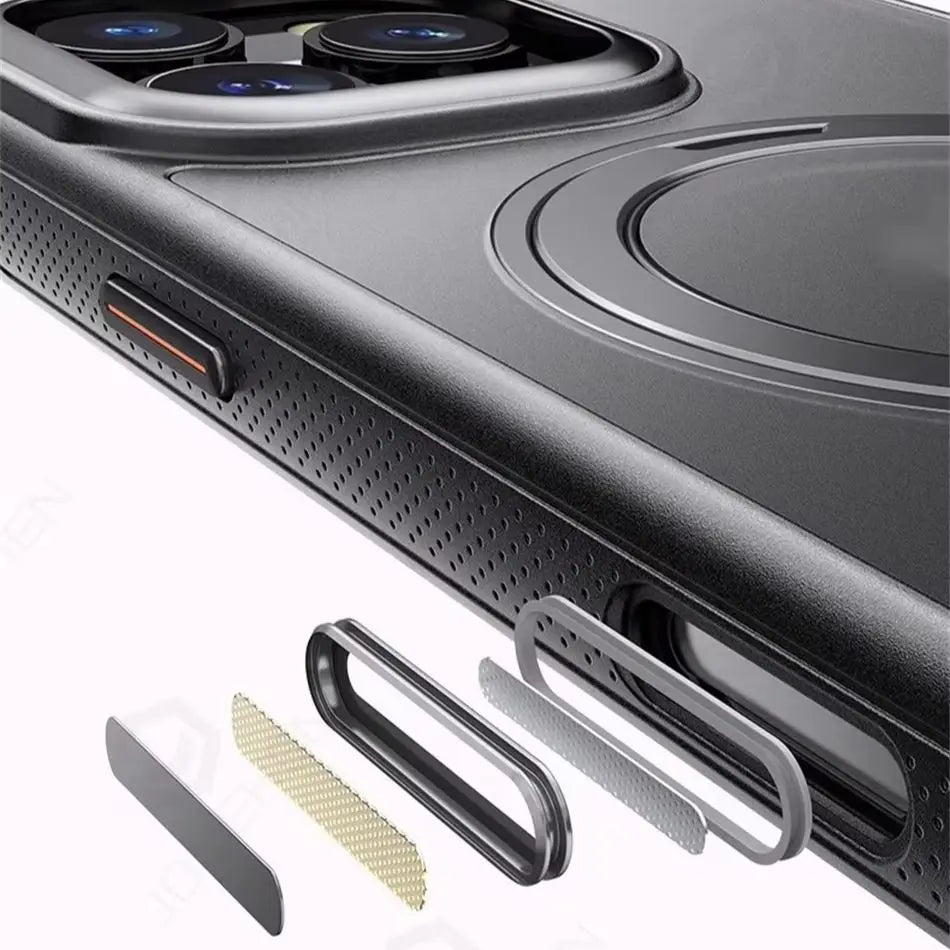 360° Rotation Ring Stand Magnetic Case For iPhone 13 14 15 16 17 18 Pro Max Matte Military Shockproof Armor Cover For Magsafe