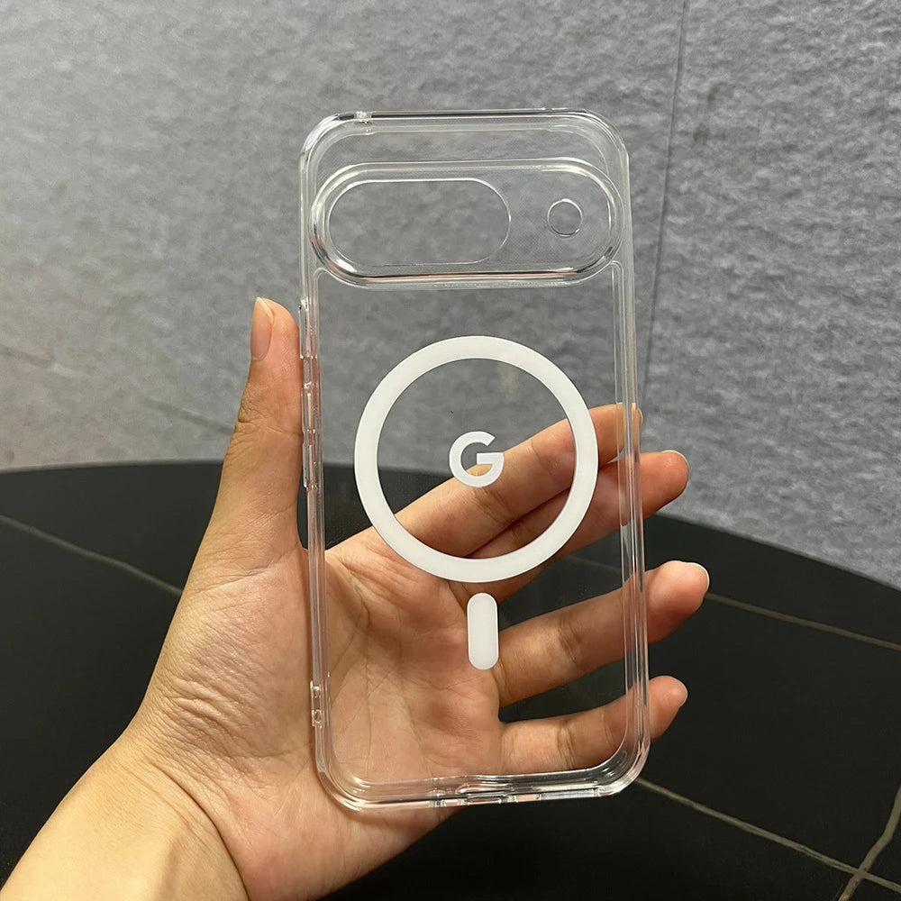 Simple Transparent Wireless Charging Slim Case For Google Pixel 10 9 Pro XL 8 7 6 A Pro Acrylic Shockproof Fall Prevention Cover