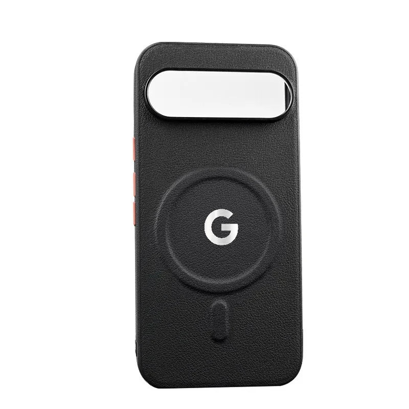 Business Litchi Texture Leather Wireless Charging Case For Google Pixel 10 9 A Pro XL Metal Buttons Anti-Drop Protect Back Cover