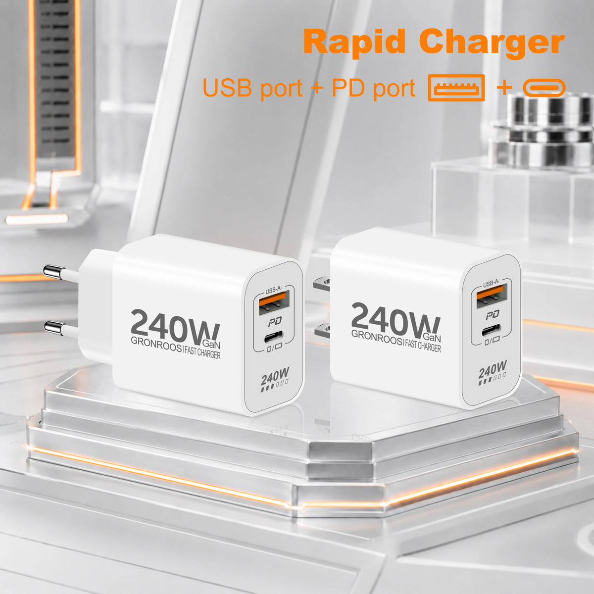 240W GaN PD USB C Charger For iPhone 17 16 15 14 13 12 Pro Max Phone QC 3.0 PD 3.0 USB Type C Fast Charging for Xiaomi poco iPad