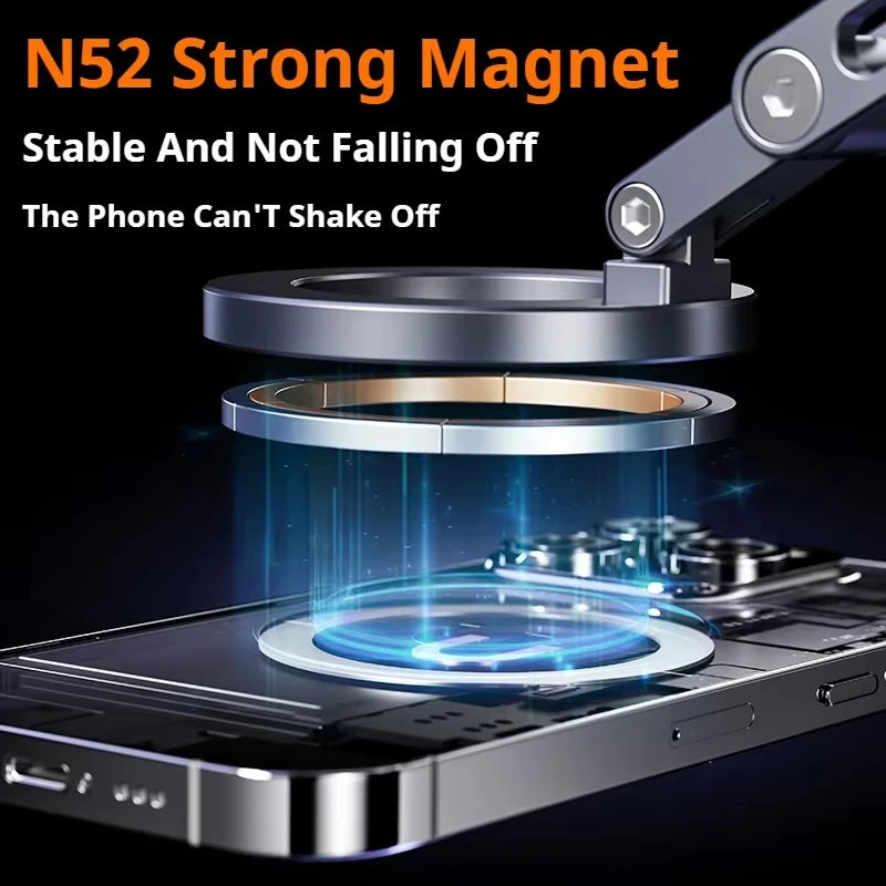 X53 Magnetic Phone Holder Rotating Folding Vacuum Suction Mag Stand For Car Navigation Gym Kitchen Streaming Bracket
