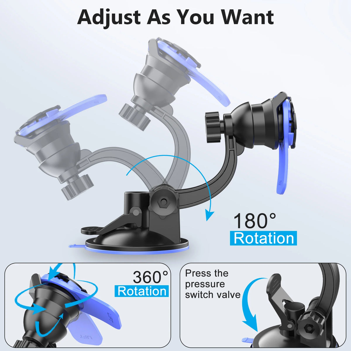 Phone Holders For Your Car Cell Phone Mount for Car Dashboard Windshield Mount Truck Stand Universal Phone Holder 360°rotatable