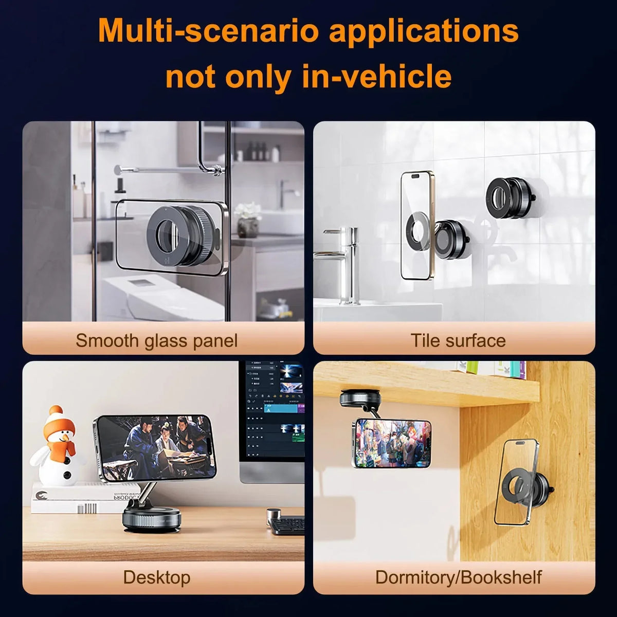 New 360° Adjustable Vacuum Suction Magnetic Bracket Car Phone Holder for Magsafe IPhone Samsung HUAWEI Foldable phone bracket