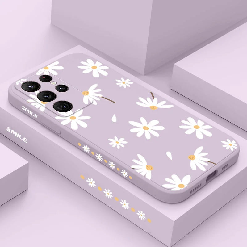 Plain Daisies Phone Case For Samsung Galaxy S24 S23 S22 S21 S20 Ultra Plus FE S10 S9 S10E Note 20 Ultra 10 9 Plus Cover