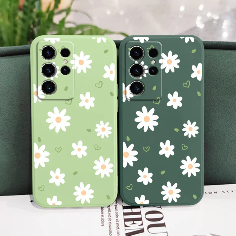 Tender Daisy Phone Case For Samsung Galaxy S25 S24 S23 S22 S21 S20 S10 S10E Ultra Plus FE Note 20 Ultra Plus Cover