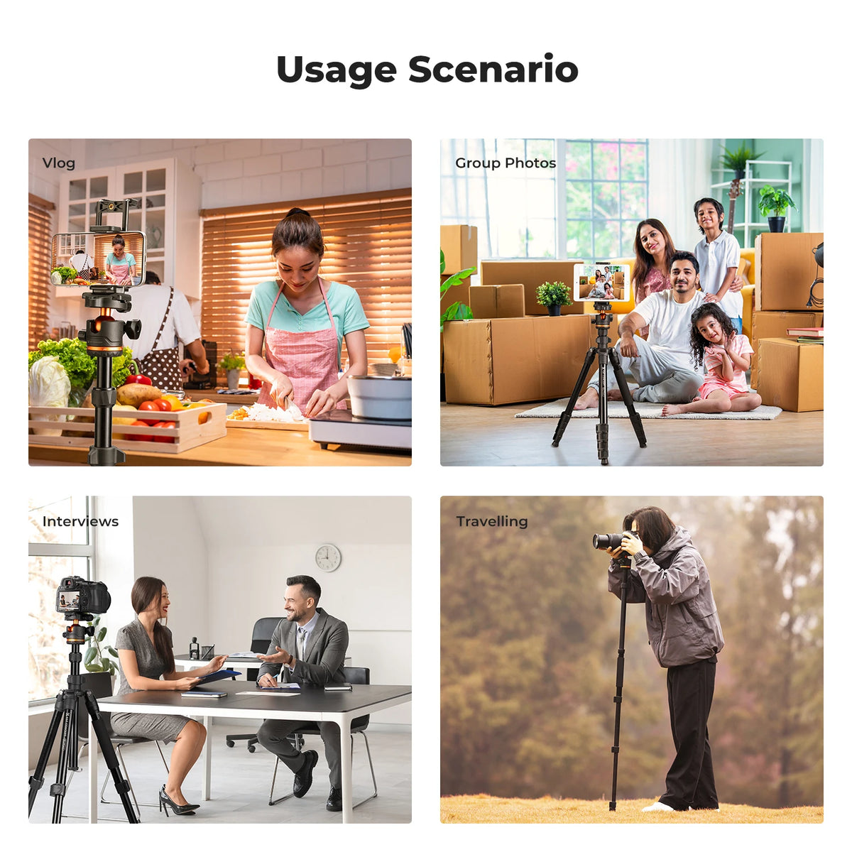 K&F CONCEPT 192cm Camera Tripod with 360 Degree 17.6lbs Load Ball Head Detachable Monopod Heavy Duty DSLR Tripods O275A5+BH-36
