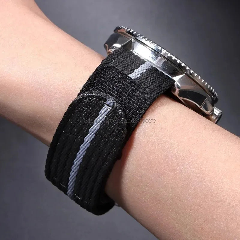 Military Nylon Watch Band Strap For Tudor FXD Bayview Little Red Flower Bluedon Dividing Wrist Bracelet 20/22mm Canvas Wristbelt