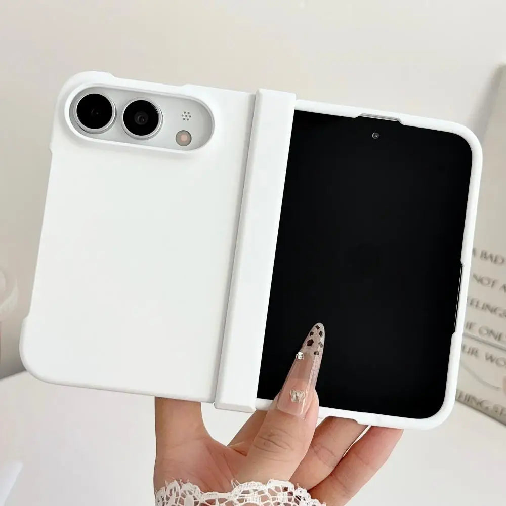 Solid Color Skin Feel Hinge Protection Case For iPhone Duo 18Ultra 18 Fold Shockproof Folding Phone Cover