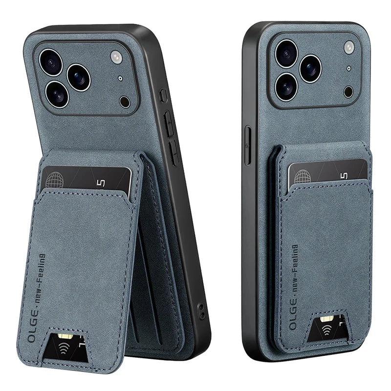 Two-Piece Set(Phone case and card holder)Luxury Synthetic Leather Card Holder Phone Case,Applicable iPhone 17 16 E 15 13 14 Pro