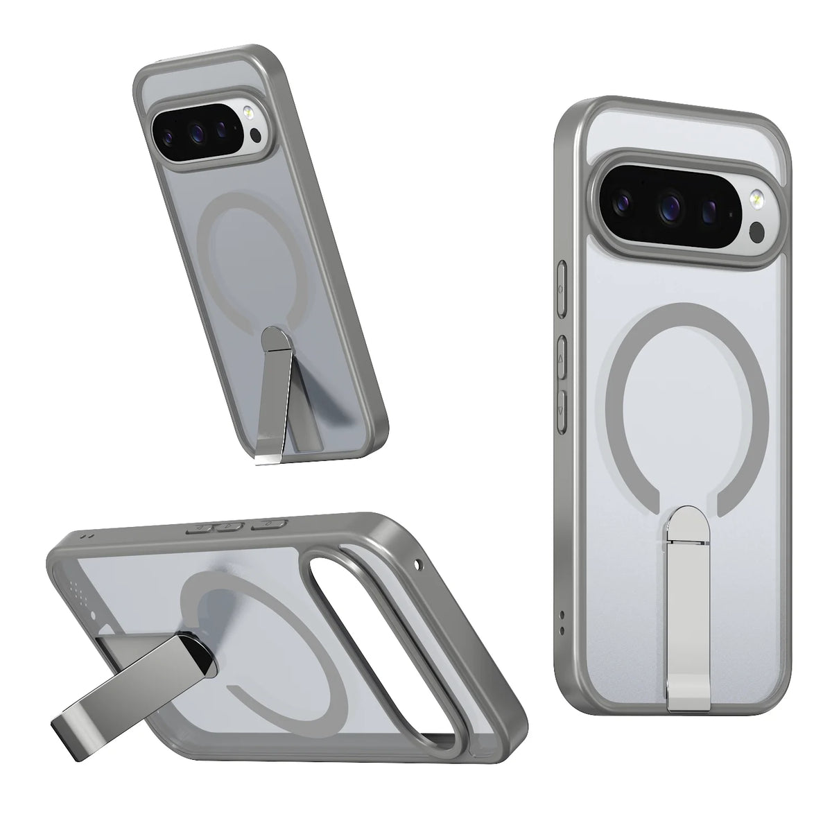 Luxury High Transparent Case For Google Pixel 11 10 9 Pro XL 5G 9A 10A Magnetic Wireless Charging With Holder Shockproof Cover