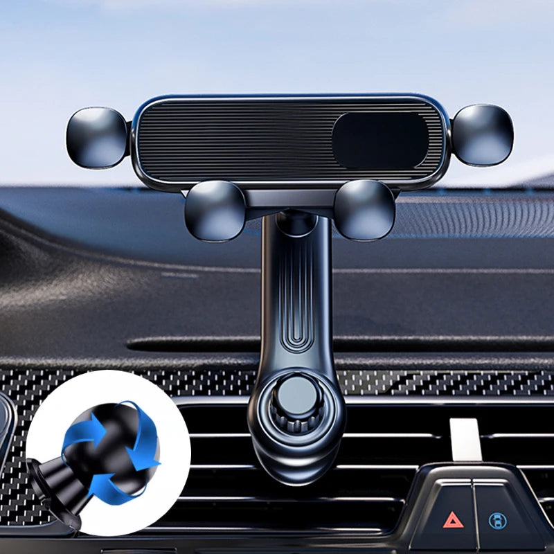 SEAMETAL Gravity Car Phone Holder Air Vent Telescopic Car Phone Mount 360-Degree Air Outlet Smartphone Support for 4.7-7 inch