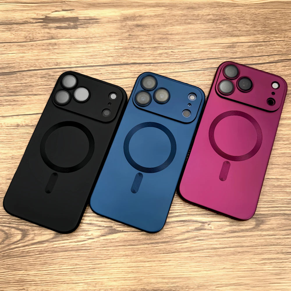 Luxury Soft Matte Case Cover For iPhone 18 17 16 15 14 13 12 11 Pro Max 16E 17E 18Pro 17Pro For Magsafe Mag Safe Wireless Charge