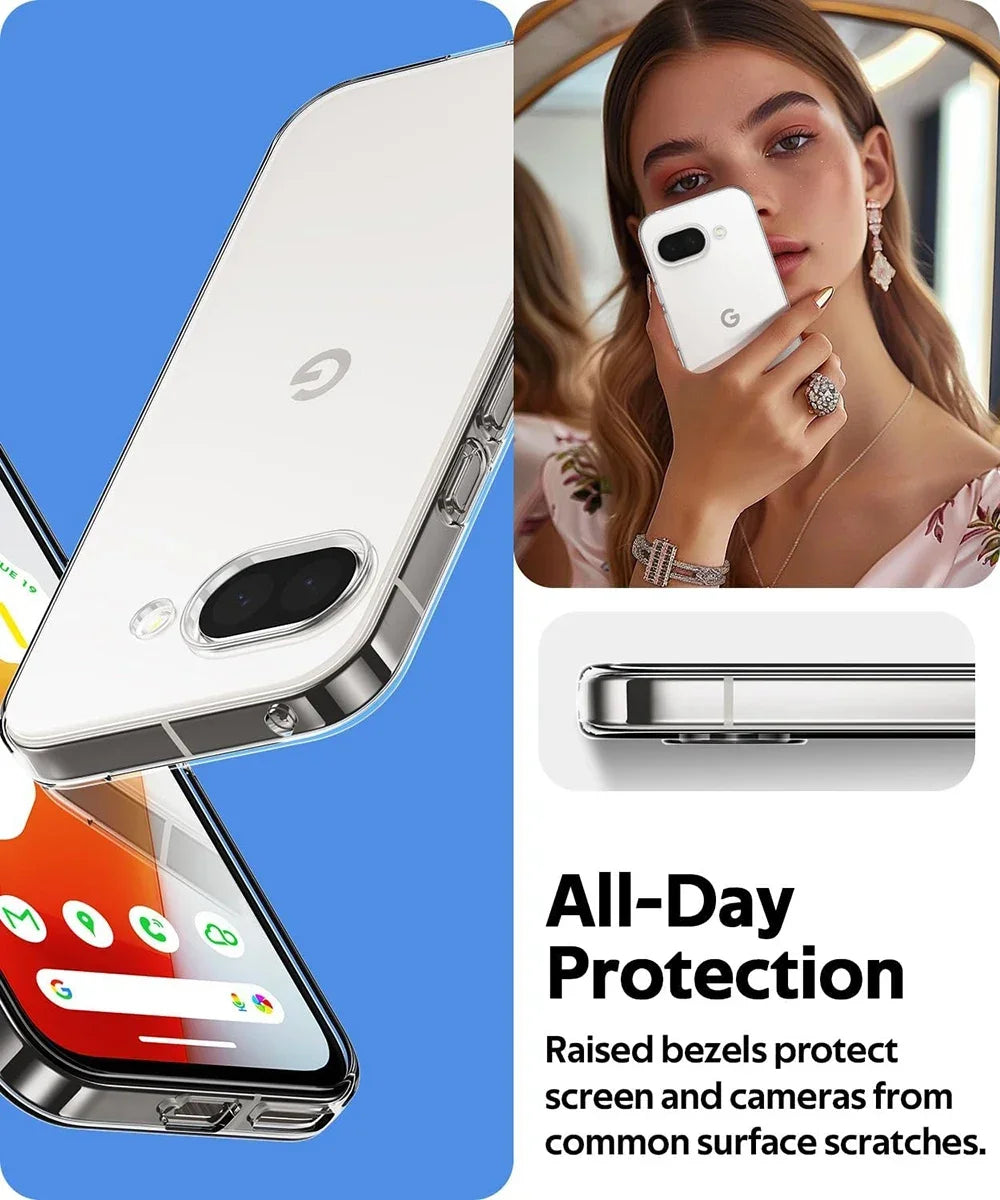 For Google Pixel 9A Silicone Phone Soft Case For Pixel 10 Pro XL 10A 9 8 7 6 8A 7A 6A Thin Clear Back Cover Shockproof Shell