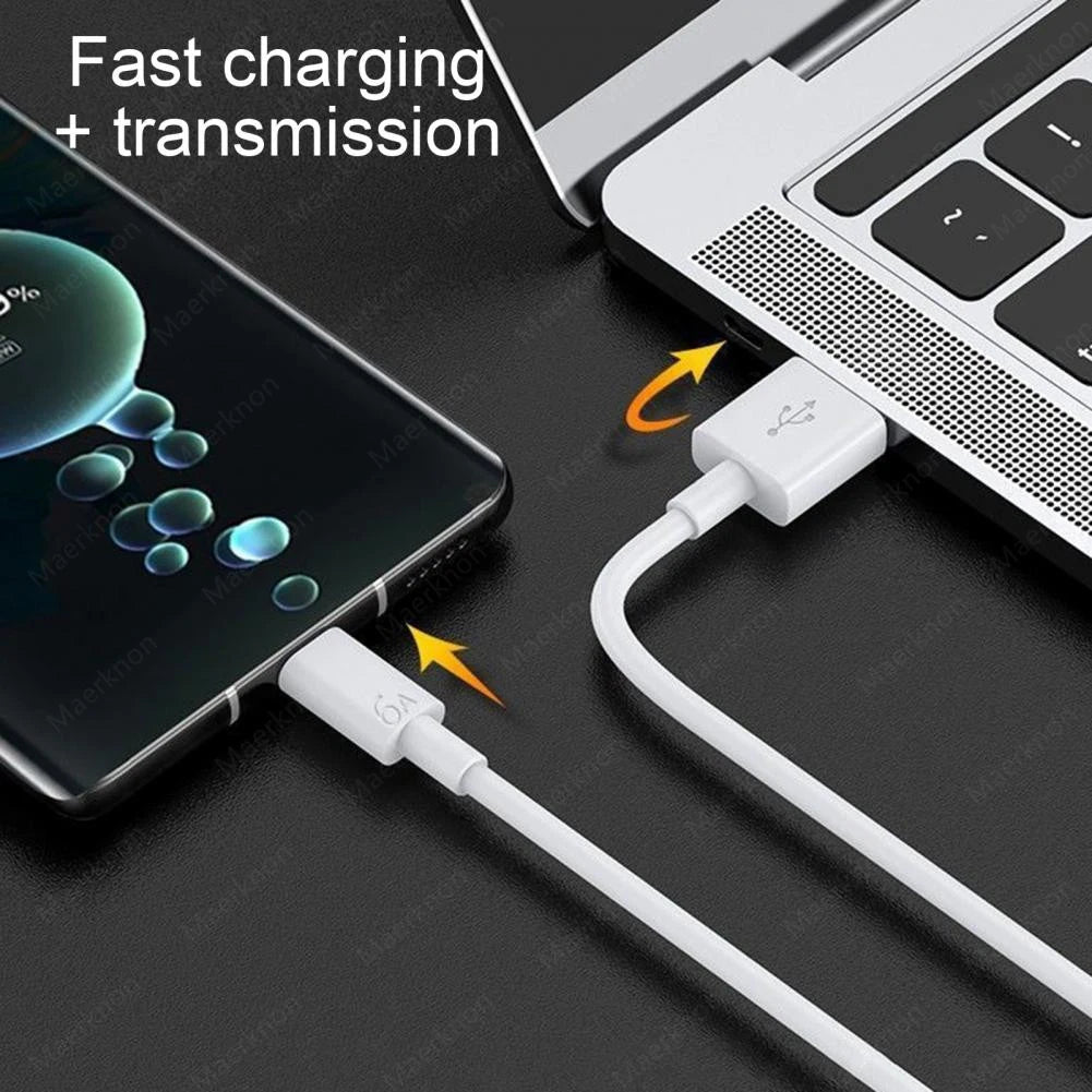 6A 120W USB C Cable Super Fast Charging Data Cord Phone Charger Cable For Huawei Mate 40 50 Samsung Xiaomi PD Type C Quick Cable