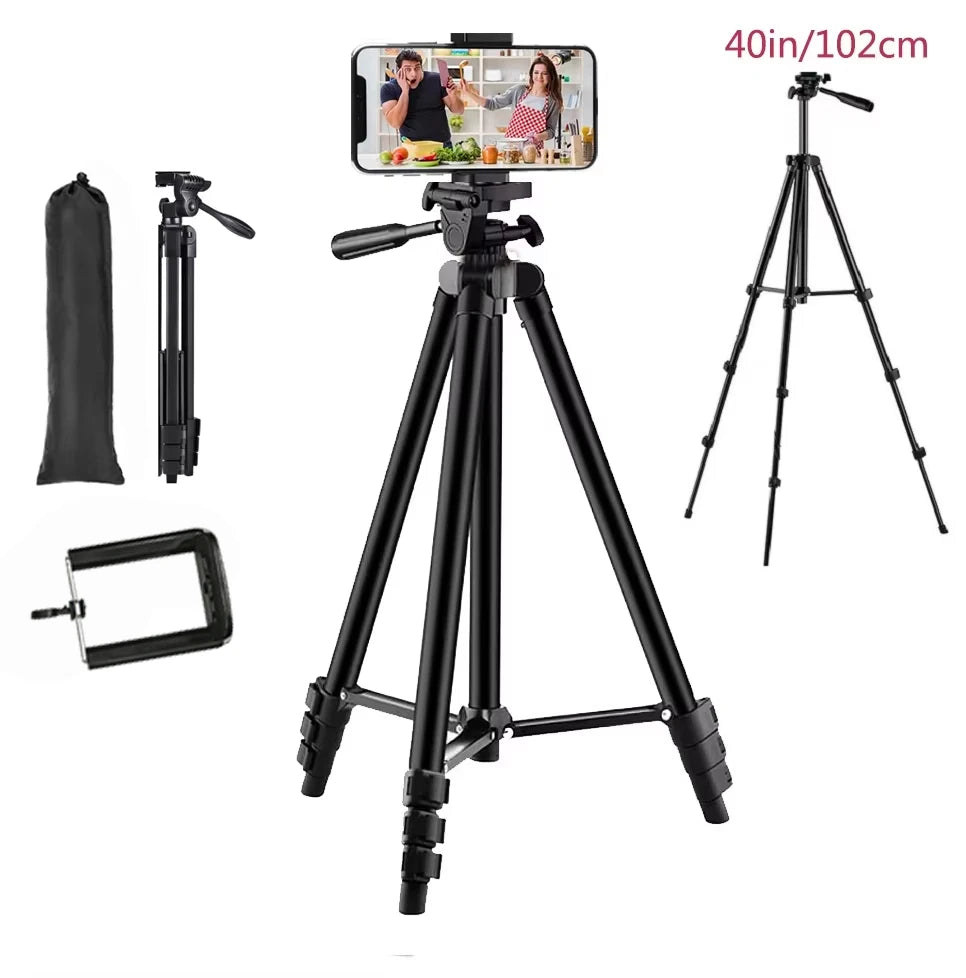 Phone Tripod Stand with Bluetooth Remote Aluminum Universal Camera Gopro Phone Photography Holder Recording Mobile Live Tripod
