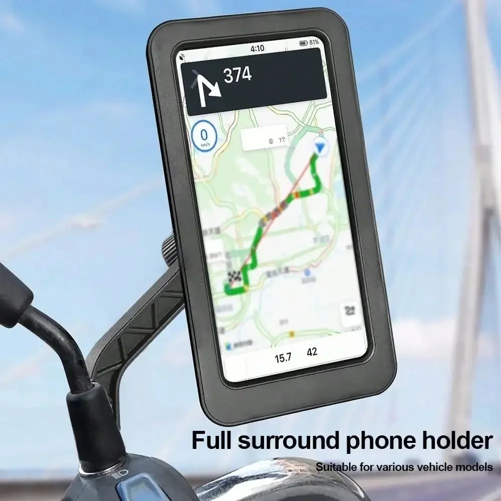 360°Rotating Waterproof Motorcycle Bike Mobile Phone Holder Universal Bicycle GPS Swivel Adjustable Mobile Phone Accessories