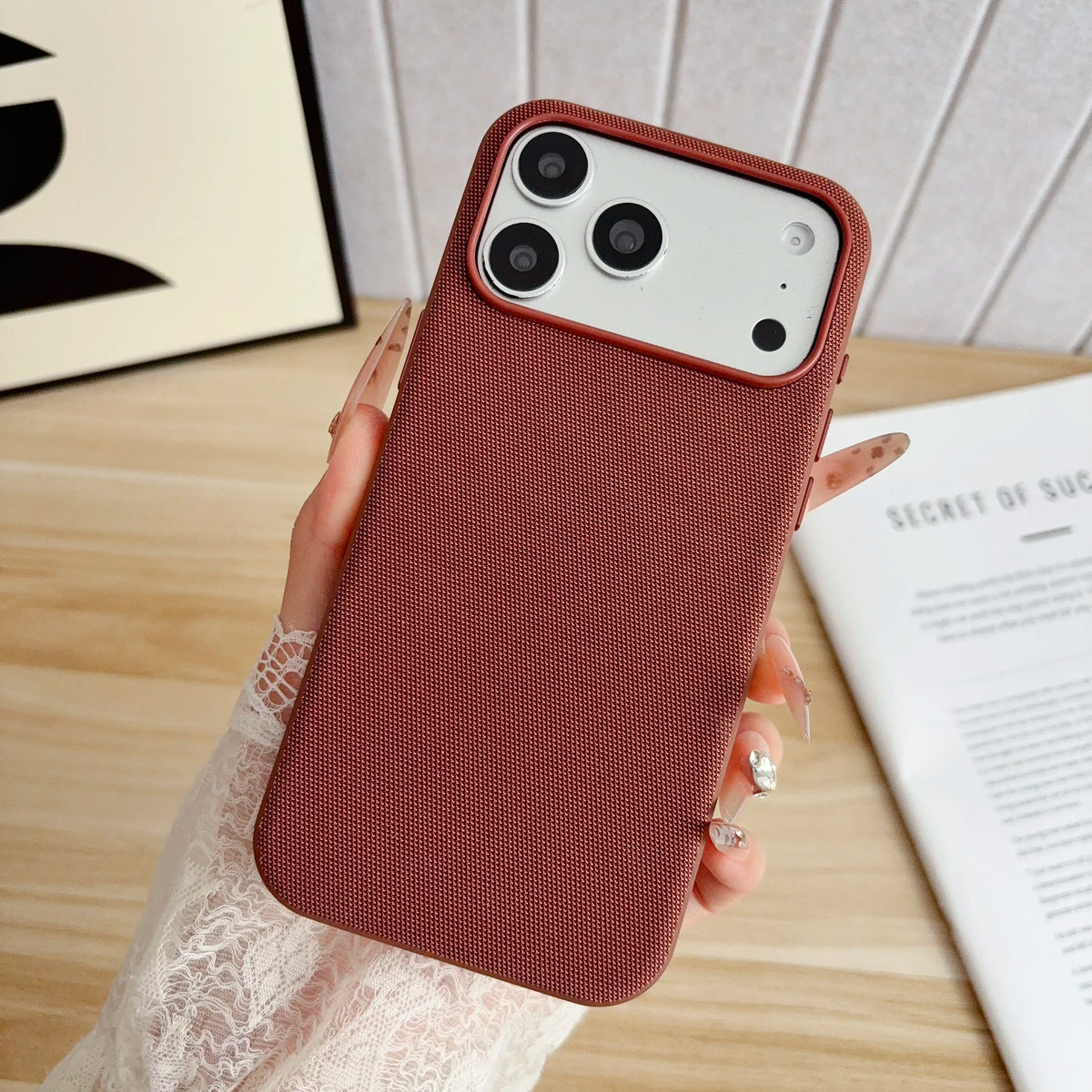 For Magsafe Magnetic Leather Phone Case For iPhone 18 17 16 15 14 13 12 Pro Max Premium Tech Woven Shockproof Solid Color Cover