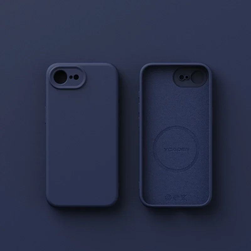 Luxury Magnetic Original Soft Liquid Silicone Phone Case For iPhone 17E 16E Shell For Magsafe Matte Skin Feel Back Cover Funda