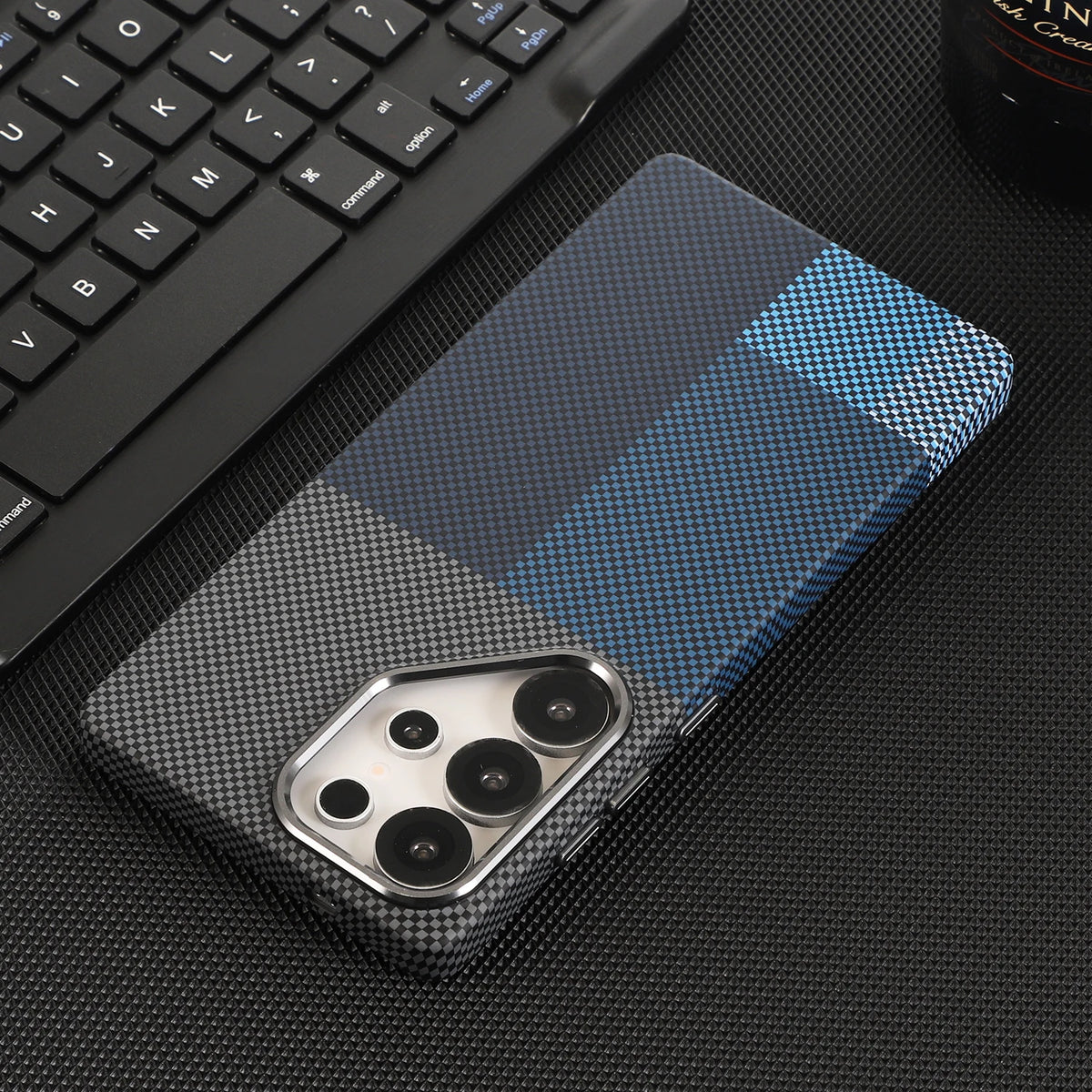 Luxury Kevlar Aramid Fiber Case For Samsung Galaxy S22 S23 S24 S25 S26 Ultra Plus Magnetic Carbon Fiber Phone Cover For S26 Plus