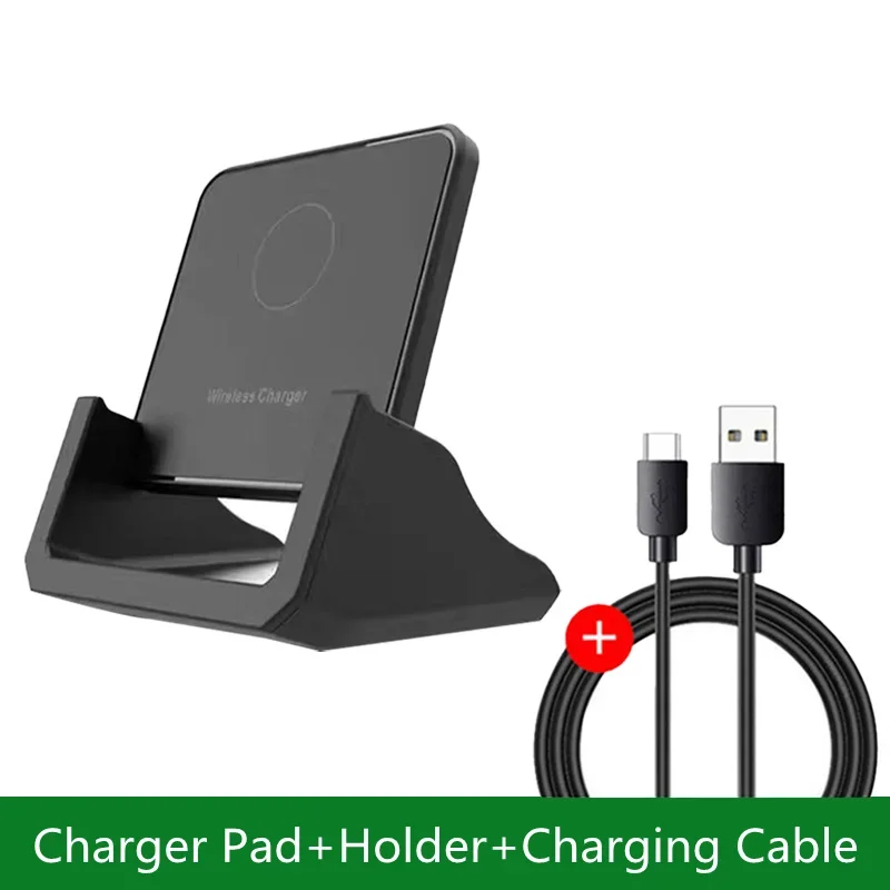 Fast Wireless Charger Pad + Holder for iPhone 17 15 14 13 12 11 Pro Max XR Samsung Galaxy Xiaomi Wireless Charging Dock Station