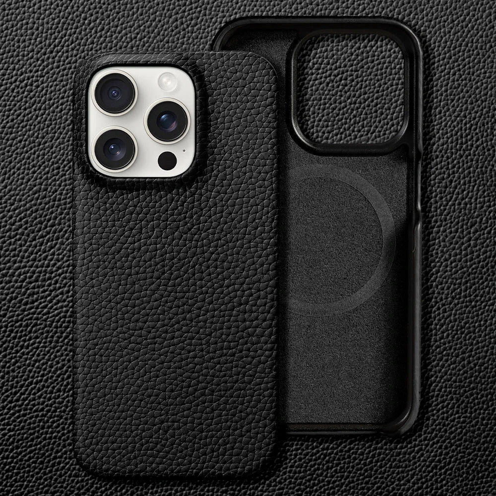 LANGSIDI Natural Cowhide Leather for Magsafe Case for iPhone 16 15 17 18 Pro Max 15Pro 16Pro Luxury Magnetic Phone Back Cover