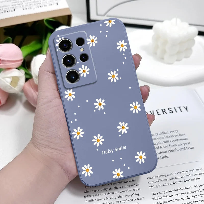 Smiling Daisy Phone Case For Samsung Galaxy S26 Plus Ultra Silicone Cover