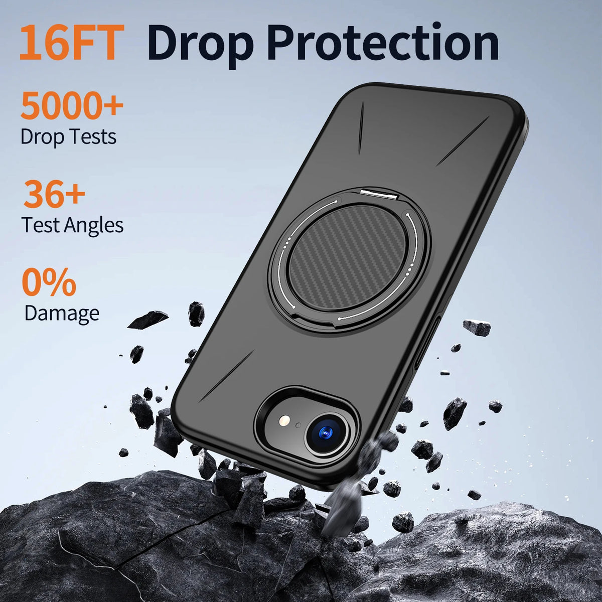 Phone Case For iPhone 17E 16E 360° Rotating Magnetic Stand Holder For Magsafe Deluxe Shockproof Bracket Covers Armor Fundas