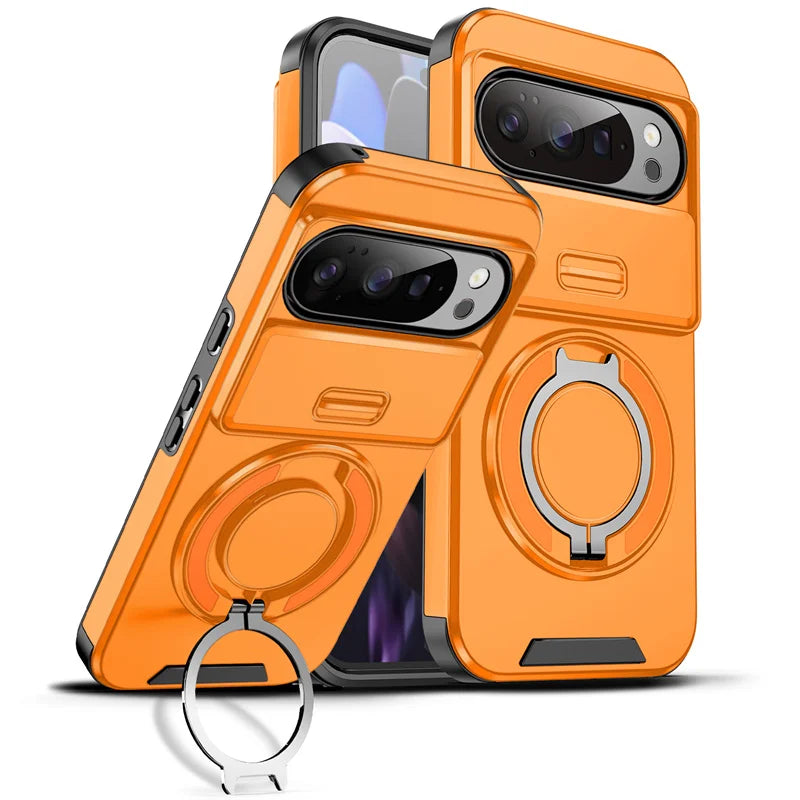 Armor Funda For Google Pixel 10 9 Pro XL 10Pro Magnetic Ring Bracket Case For Pixel 9A 8A 7 Pixel10 Pro Slide Lens Protect Cover