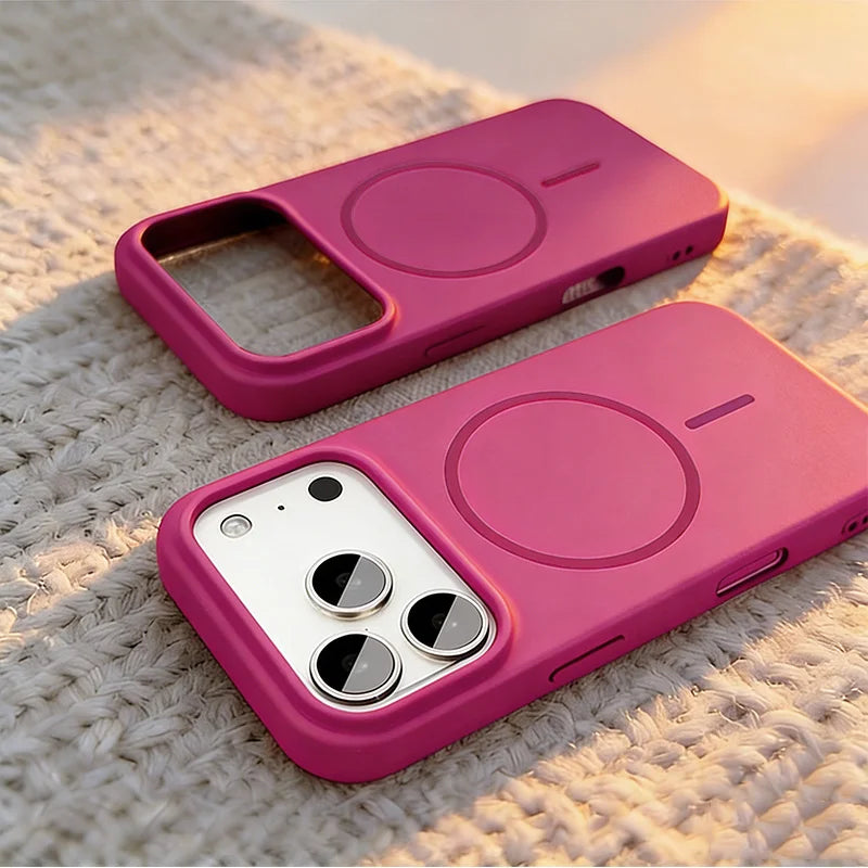 Matte Soft Liquid Silicone Phone Case For iPhone 15 16 17 18 14 13 12 Pro Max Magsafe Wireless Charging Cover For Apple 18 Pro
