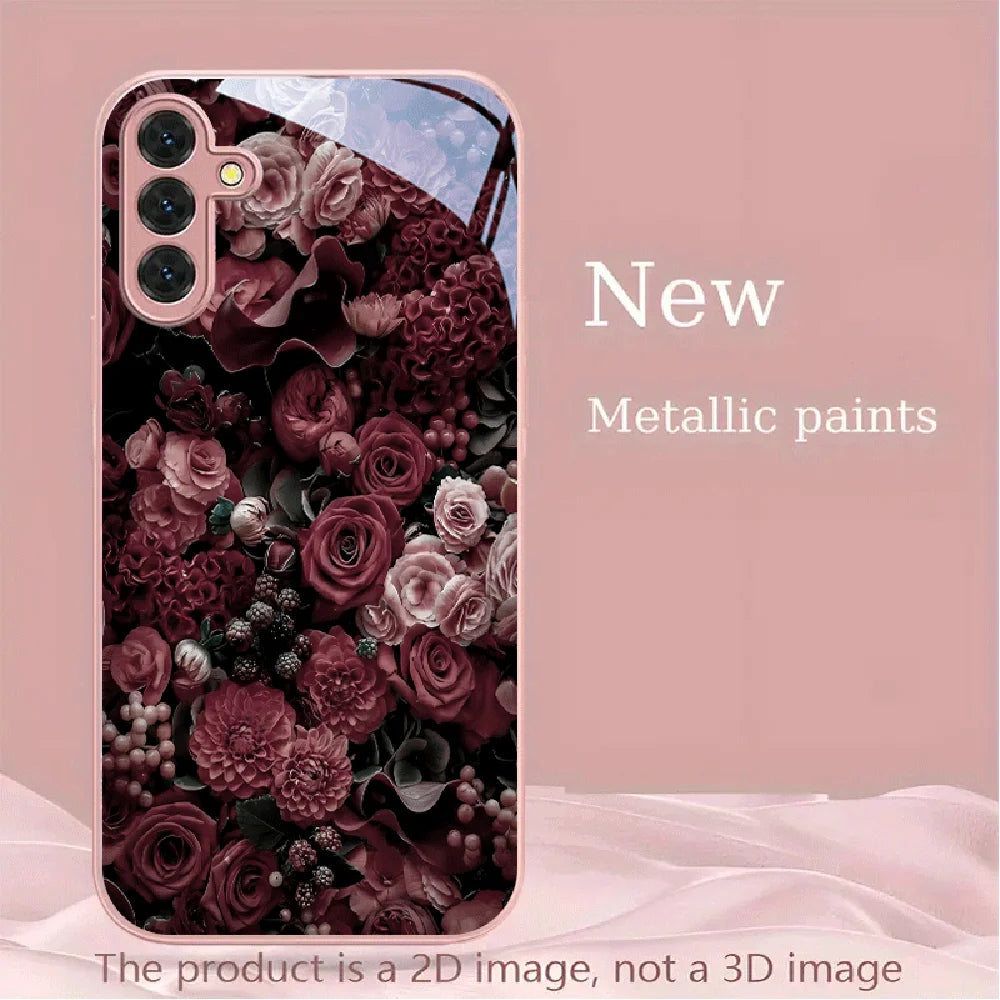 Hard Glass Honeybee Flower Case For Samsung Galaxy S26 Ultra Case Samsung S24 S22 S25 Ultra S 26 Plus S23 S20 S21 FE Cases Cover