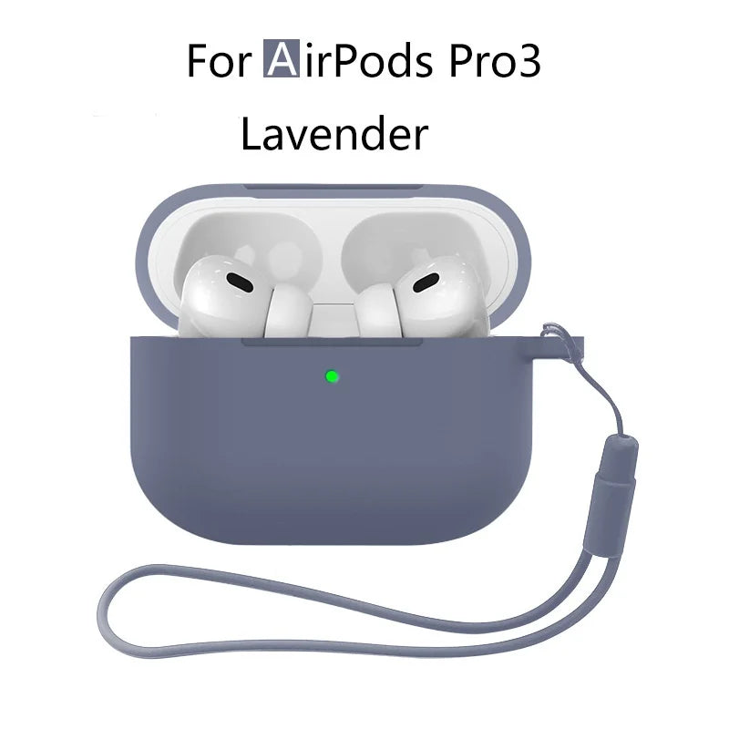 for AirPods Pro 3 2025 New Case Full Protective Soft Silicone Shockproof Case with Keychain for AirPods Pro 3 Case for Men Women