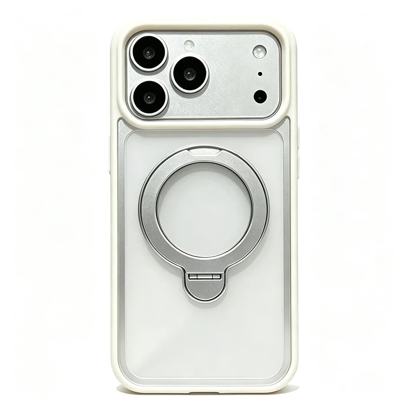 Magnetic Phone Case With 360 Rotatable Metal Kickstand, Clear Shockproof Protective Cover With IPhone 17 Pro Max 16 15 14 13 12 All Models